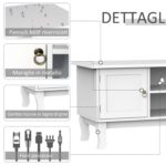 Mobile Porta Tv Bianco Opaco Classico con Ante in Legno per TV 50'' 120×45×50.5cm