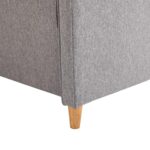 Divano Due Posti Linea Moderna e Compatta in Lino Grigio e Legno (70cmx141cmx78cm)