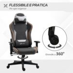 Sedia da Gaming Reclinabile a 150° con Funzione Dondolo