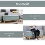 Panca Imbottita Contenitore in Tessuto con Design Scandinavo