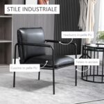 Poltroncina da Camera Imbottita Stile Industriale