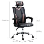 Sedia da Ufficio Ergonomica Inclinabile a 130° con Supporto Lombare e Cervicale