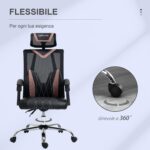 Sedia da Ufficio Ergonomica Inclinabile a 130° con Supporto Lombare e Cervicale