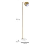 Lampada da Terra Moderna con Paralume Regolabile in Stile Vintage Compatibile con E27 40W - Oro