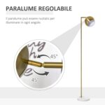 Lampada da Terra Moderna con Paralume Regolabile in Stile Vintage Compatibile con E27 40W - Oro