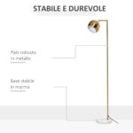 Lampada da Terra Moderna con Paralume Regolabile in Stile Vintage Compatibile con E27 40W - Oro