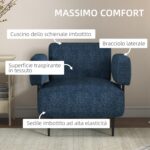 Poltrona Moderna per Casa e Ufficio in Tessuto effetto Lino con Imbottitura