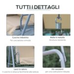 Dondolo da Giardino 2 Posti Separati con Tavolino e Tetto Regolabile