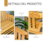 124x76x95cm Legno Naturale