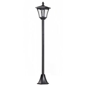 Oigger Lampione LED da Esterno ad Energia Solare Lampada da Giardino Lampada da Terra Impermeabile IP44 18×18×160cm Nero