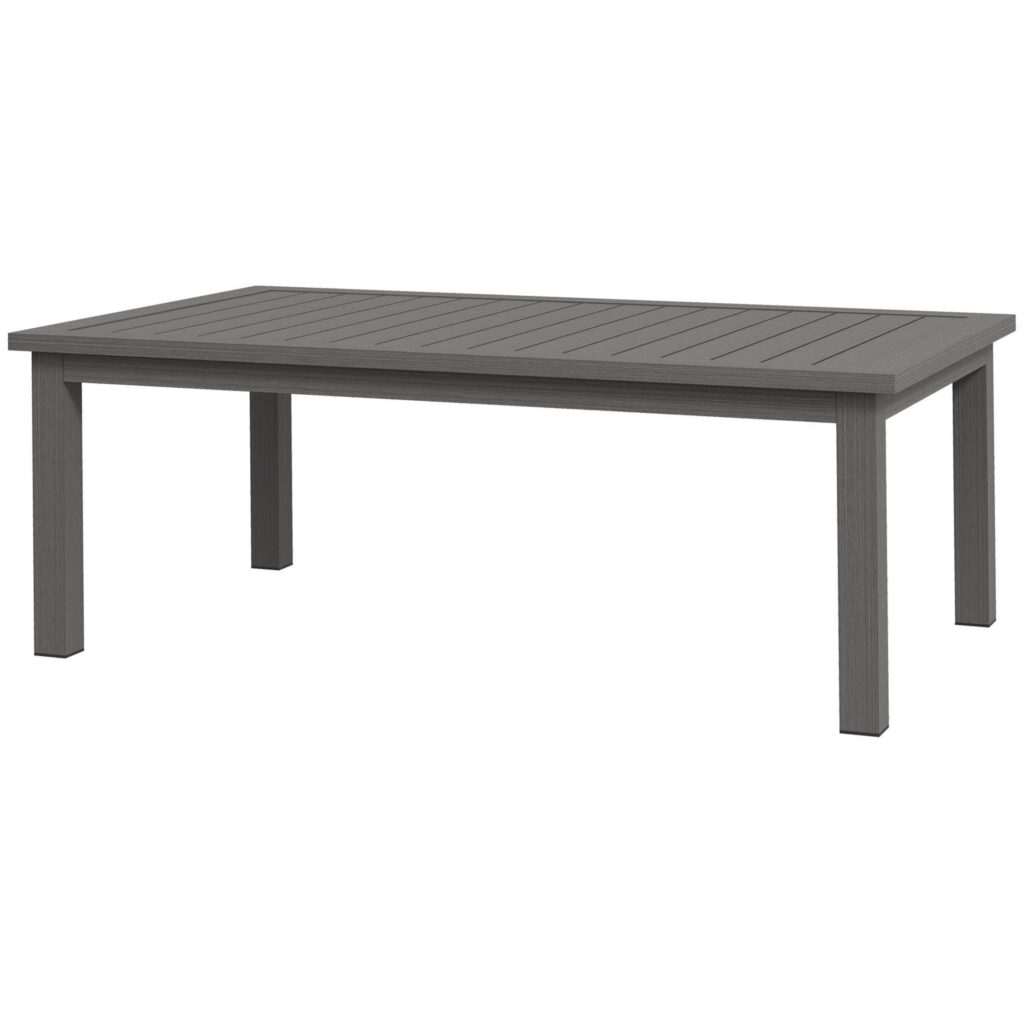 Oigger Tavolino per Esterni Rettangolare in Alluminio Effetto Legno