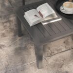 Tavolino per Esterni Rettangolare in Alluminio Effetto Legno