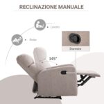 Poltrona Relax Reclinabile fino a 168° con Poggiapiedi