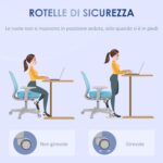 Sedia da Ufficio Ergonomica e Reclinabile ad Altezza Regolabile con 5 Rotelle