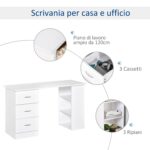 Scrivania per Camera e Ufficio in Legno 120x49x72cm Bianco