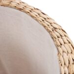 Pouf Contenitore Rotondo Stile Boho con Rivestimento Naturale