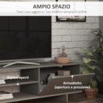 Set Mobile Porta TV con Armadietto e Mensola da Appendere in Legno