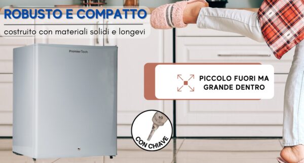 PremierTech PT-F60K Mini Frigo Bar con chiave Frigo Hotel Ufficio 58 Litri Classe E