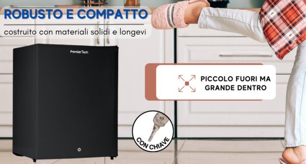 PT-F60BK PremierTech Mini Frigo Bar con chiave Nero 58 Litri E Frigo Bar Frigo Hotel Frigo Ufficio