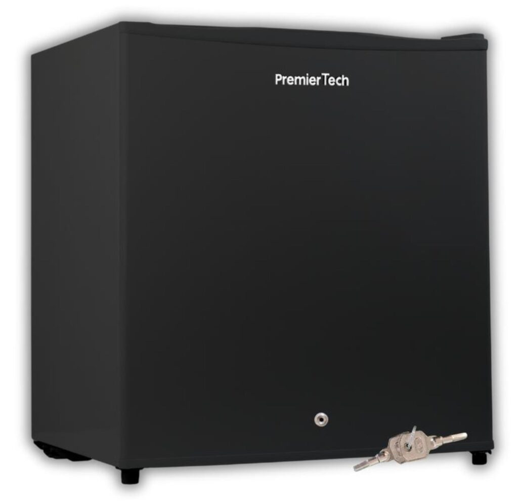 PremierTech® PremierTech PT-FR32BK Mini Freezer Congelatore verticale con chiave 31 litri -24 gradi 4 Stelle **** Classe E 47 x 45 x 51cm 39dB BLACK