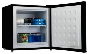 PremierTech PT-FR32BK Mini Freezer Congelatore verticale con chiave 31 litri -24 gradi 4 Stelle **** Classe E 47 x 45 x 51cm 39dB BLACK