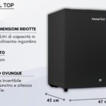 PremierTech PT-FR32BK Mini Freezer Congelatore verticale con chiave 31 litri -24 gradi 4 Stelle **** Classe E 47 x 45 x 51cm 39dB BLACK