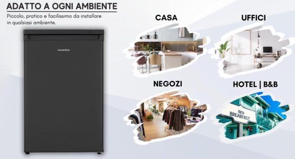 Premiertech PT91FRB Congelatore Freezer verticale 91 litri Nero Classe E sottotavolo