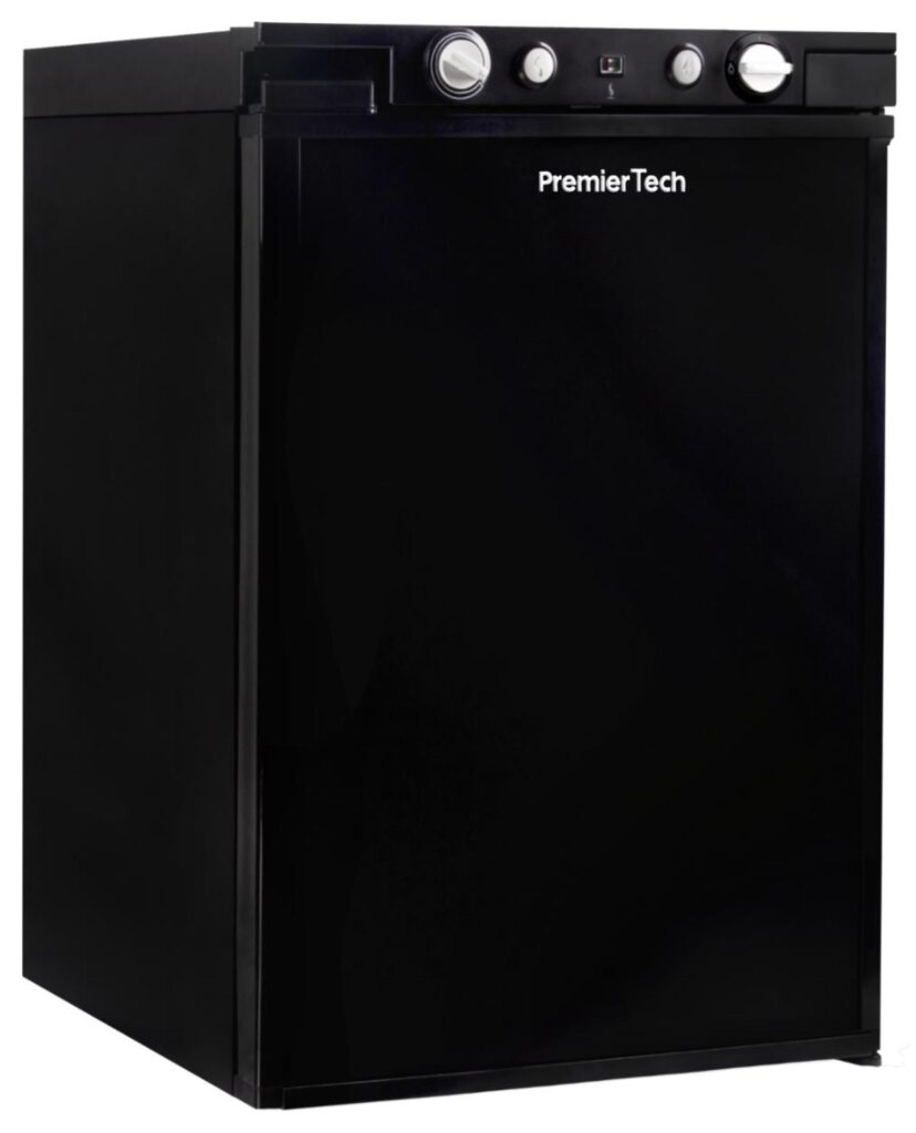 PremierTech Mini Frigo 90L con Congelatore Trivalente 220V 12V Gas Libera Installazione PTF90L3