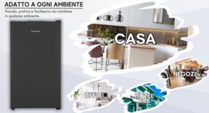 PremierTech Congelatore Verticale Freezer Nero 64 litri -24° Classe E 4**** Stelle 3 Cassetti PT64FRB