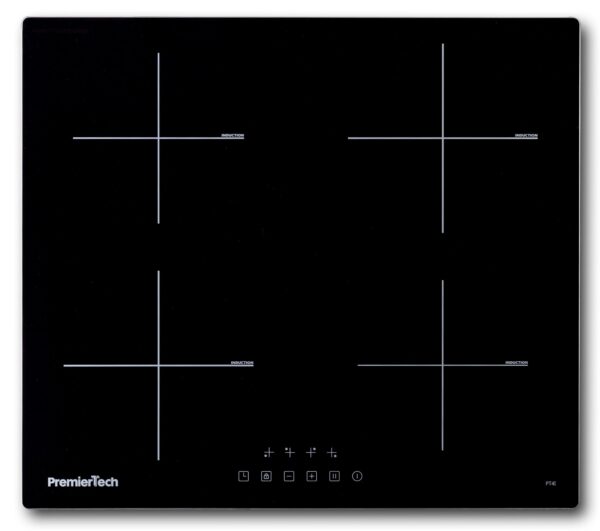 PremierTech Piano Cottura a Induzione 60cm 4 Zone Timer e Blocco sicurezza PT4I