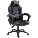 Oigger Sedia Poltrona da Ufficio Massaggiante e Riscaldante Design Ergonomico Reclinabile Ecopelle 68L×69P×(108-117)Acm Nera