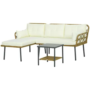 Oigger Salotto da Giardino in Rattan PE con Chaise Longue