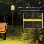 Lampione Solare da Giardino Alto 184cm con Luce LED Bianco Freddo e IP44