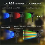 Set 2 Luci da Giardino Solari RGB con 2 Modalità di Illuminazione