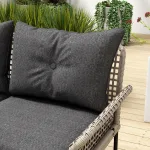 Set da Giardino 5 Pezzi in Rattan con 2 Sedie Laterali