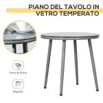 Set da Giardino con 2 Poltrone e Tavolino da Caffè in Rattan PE con Cuscini