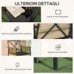 Set da Giardino in Rattan con 2 Poltroncine con Cuscini e Tavolino Rotondo in Vetro