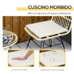 Set Mobili da Giardino 3 Pezzi con Tavolino e Sedie in Rattan PE