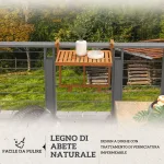 Tavolino da Ringhiera per Balcone Pieghevole e Regolabile in Legno