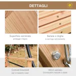 Dondolo in Legno per Giardino o Terrazzo con Tavolino Pieghevole e Portabicchieri