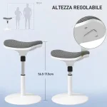 Sgabello Ergonomico e Imbottito ad Altezza Regolabile con Inclinazione a 5°