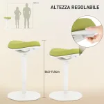 Sgabello Ergonomico e Imbottito ad Altezza Regolabile con Inclinazione a 5°