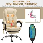 Poltrona Massaggiante Ergonomica ad Altezza Regolabile con 6 Punti Vibranti