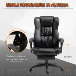 Sedia da Ufficio ad Altezza Regolabile con 6 Punti Massaggianti