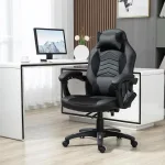 Sedia Poltrona da Ufficio Massaggiante e Riscaldante Design Ergonomico Reclinabile Ecopelle 68L×69P×(108-117)Acm Nera