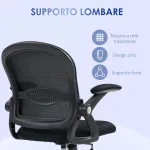 Sedia da Ufficio Ergonomica con Schienale a Rete e Altezza Regolabile