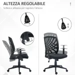 Sedia da Ufficio Ergonomica Girevole con Altezza Regolabile