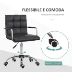 Sedia da Ufficio Ergonomica in pelle PU Nero