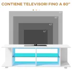 Mobile TV 60 con Luci a 12 Colori e 2 Ripiani Regolabili