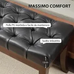 Panca Fondo Letto Imbottita con Design a Bottoni e Gambe Ricurve